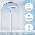 thumbnail image 4 of 100 Pieces Disposable Razors Bulk for Women Individually Wrapped Twin Blades Shaving Razor Safety Hotel Guest House Travel Home Use Portable, White, 4 of 4