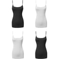 thumbnail image 3 of FashionOutfit Women's Basic Solid Long Length Adjustable Spaghetti Strap Tank Top, 3 of 4