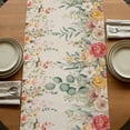 thumbnail image 5 of Table Runners 72 Inches Long Dress Scarves, Watercolor Floral Farmhouse Kitchen/Dining Table Runner, Coffee Tablerunners, Spring Roses Eucalyptus Leaf Plants Beige 14x72 Inch, 5 of 9