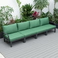 thumbnail image 2 of LeisureMod 4-Piece Patio Chair Upholstered in Polyester Sofa with Removable Cushion Covers and Powder-Coated Aluminum Frame for Modern Home, Backyard Garden Hamilton Collection in Green, 2 of 11