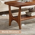 thumbnail image 6 of Fimind Solid Wood Coffee Table, 47.24" Mid-Century Modern Rectangle Center Table with 2-Tier Storage Shelf for Living Room, Small Space, 6 of 6