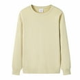 thumbnail image 4 of Ediodpoh Loop Knit Crewneck Sweatshirt Soft Casual Pullover Top Relaxed Fit Lightweight Fall Basic Shirt Hoodies for Women Khaki XXL, 4 of 4