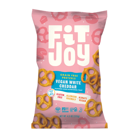 FitJoy Grain-Free White Cheddar Pretzels, 4.5 Oz