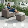 thumbnail image 6 of 8 Pieces Outdoor Patio Furniture Sets with Ottman, Manual Weaving Wicker for Backyard Patio Garden, 6 of 8