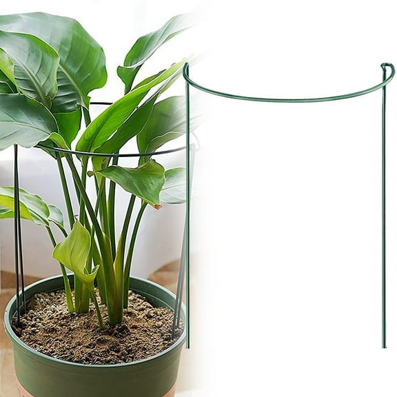 Aoyunhp Plant Supports for Indoor Plants,Plant Stakes,High Half Round Metal Peony Cages and Support,Green Garden Plant Stake Plant Support Ring Border,Plant Stakes for Outdoor Plants
