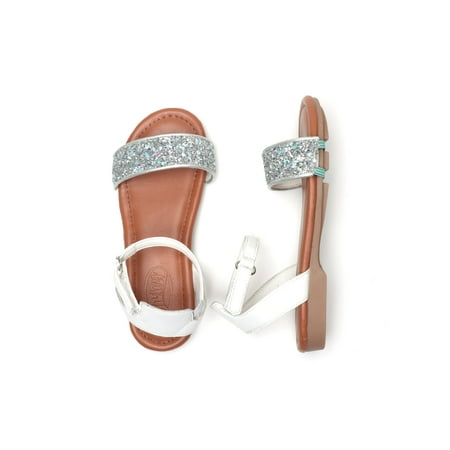 

Kids Interchangeable 2 in 1 Sandal w/Silver Glitter Shoe Accessory