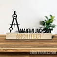 thumbnail image 5 of Craftnamesign Custom Wooden Architect Desk Name Plate, Architecture Metal Nameplate for desk, 5 of 5