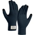 thumbnail image 2 of Guantes de invierno para hombres, guantes cálidos para mensajes de texto con pantalla táctil, guantes para clima frío con forro de punto suave y puño elástico, 2 of 4