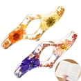 thumbnail image 3 of harmtty Book Page Holder Transparent Dried Flower Design Smooth Edge Natural Style Reading Aid Reusable Handmade Thumb Book Page Holder Bookmark Gift Home Supplies,Purple C, 3 of 8