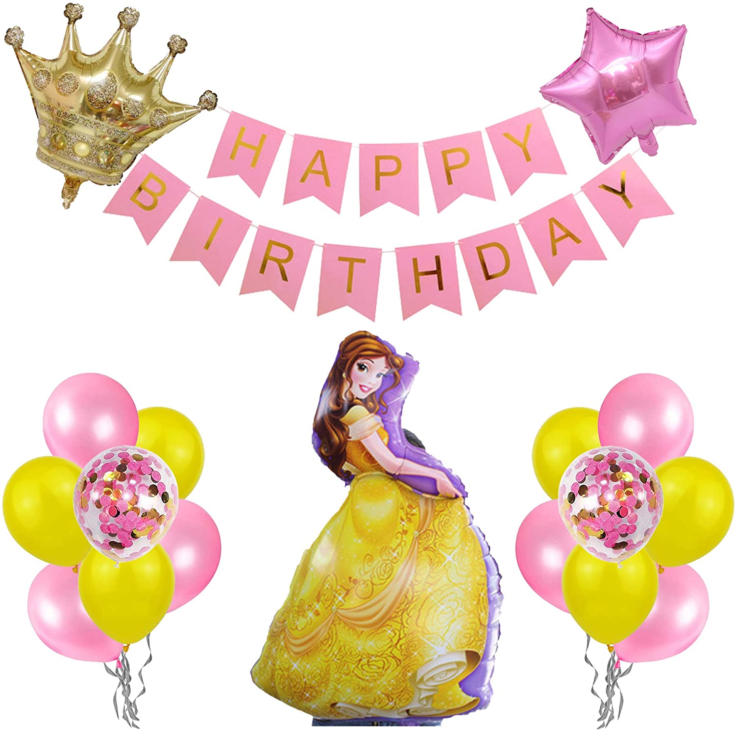 Prncess Happy Brthday Banner, Prncess Party Decoratons, Prncess
