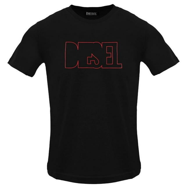 Diesel T-Shirt pour Hommes à Logo et Contour