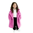 thumbnail image 2 of NAISIBABY Girls Fleece Hooded Overcoat, Double-Breasted Thermal Lined with Pockets Winter Faux Fur Fashion Peacoat Hot Pink 3T, 2 of 7