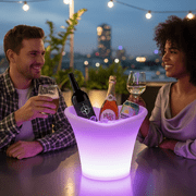 Modern Home LED Glowing Ice Bucket w/Infrared Remote Control