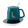 thumbnail image 1 of Cup Heater Set Ceramic Explosion Proof Delicate Coffee Mug with 55℃ Constant Temperature Heater for Home School 380ml, 1 of 4