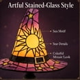 thumbnail image 4 of Stained Glass Witch hat lamp, Gothic Mystic Room Decor Handcrafted Ceramic Phantom Figurine, USB Rechargeable LED Glowing Lantern for Haunted, Tabletop Night Light Gift (Multicolored, Large), 4 of 8