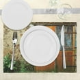 thumbnail image 3 of Ambesonne Rustic Place Mats Set of 4, Old French Wooden Door, Standard Size, Orange Green, 3 of 6