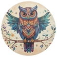 thumbnail image 3 of Ryvnso Owl on Tree Pattern Round Plate Mats Dining Table Placemat Set of 4 for Holiday Decoration, 3 of 7