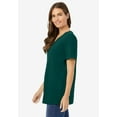 thumbnail image 3 of Woman Within Plus Size Perfect Short-Sleeve V-Neck Tee (Petite Available), 3 of 6