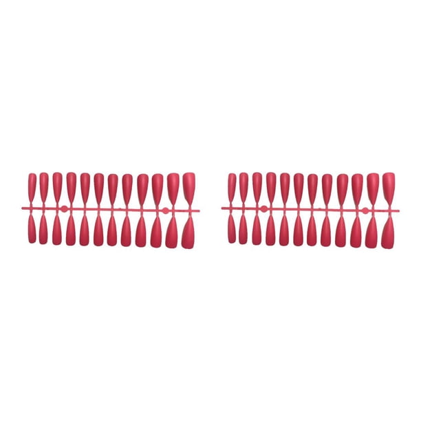 Seitruly Tabletas para mejorar las uñas Diseño elegante de puntos Uña falsa Cobertura completa Puntas de manicura llamativas JM-17Rose Red JM-17Rosa Roja 2piezas Seitruly CBP456208