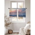 thumbnail image 4 of Abstract Art Ocean Waves Sheer Curtains 54 Inch Long 2 Panels, Minimalist Blue Beach Light Filtering Rod Pocket Curtains, Sheer Voile Drapes for Living Room Bedroom, 52"x54", 4 of 8