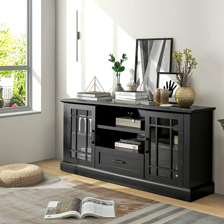 Tangkula Farmhouse TV Stand for TV up to 70 Inch Tall Media