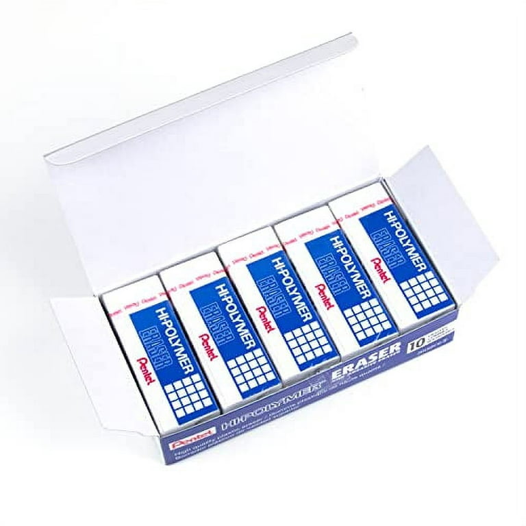 ZEH-10 Pentel Hi-Polymer Block Eraser, White Eraser, Large, Pack of 1