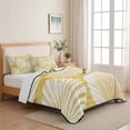 thumbnail image 5 of Quilts Full Size, Yellow Scallop Coastal Soft Comforter Bedding Set for Bed, Summer Beach Nautical Lightweight Quilted Bedspread with Pillow Cover(2 Pieces) for All Season, 78x90 Inch, 5 of 9