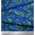thumbnail image 3 of Soimoi Blue Heavy Canvas Fabric Mango Leaves Print Fabric by the Yard 58 Inch Wide, 3 of 3