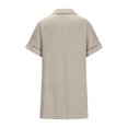 thumbnail image 6 of DDAPJ pyju Women's Oversized Button Down Shirt Dress with Pockets Casual Summer Loose Fit Short Sleeve V Neck Shift Dress Ofertas Prime Beige XXL, 6 of 7