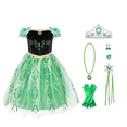 thumbnail image 1 of Toddler Girls Princess Dress Qween Costume Snow Party Cosplay Fancy Dress with Accessories, 1 of 2