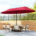thumbnail image 2 of Outsunny Parasol de Patio Extérieur 15 Pieds, Rouge Vin, 2 of 10
