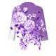 thumbnail image 5 of Camiseta de Solapa de Cuello en V de la Manga Superior de 3/4 de las Mujeres, Uso Diario Cómodo Casual, 5 of 5