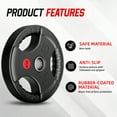 thumbnail image 3 of FlexWave 2-Inch Rubber Coated Cast Iron Weight Plates Set, 80LB/180LB/210LB Options, for Barbell & Home Gym Strength Training, 3 of 8