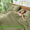 thumbnail image 7 of Sonoro Kate Luxury Bamboo Bed Sheet Set - Deep Pockets - 4 Piece, King, Sage Green, 7 of 7