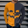 thumbnail image 2 of LIIPEE Halloween Graphic Tees For Men Long Sleeve Crew Neck Casual T Shirts Male Comfortable Breathable Versatile Tshirt,XXXL, 2 of 4