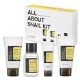 thumbnail image 1 of COSRX All About Snail Mucin Korean Skin Care Set, Mini Travel Essentials, Travel Size Gift Set with Snail Mucin Face Wash, Serum, Moisturizer & Eye Cream, Rejuvenating Kit, Stocking Stuffers, 1 of 1