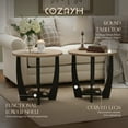 thumbnail image 2 of COZAYH Rustic Farmhouse Round End Table, Storage Shelf for Living Room, Set of 2, 2 of 12