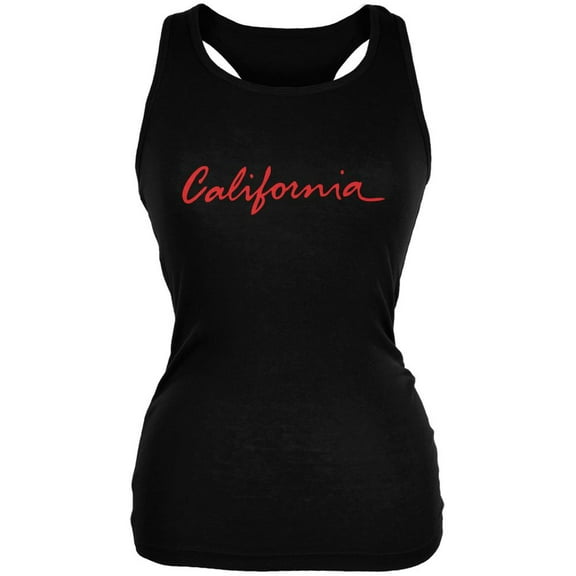 california license plate black juniors soft tank top