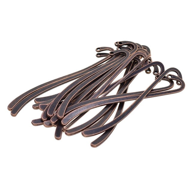 Abbracc 20 Pieces Copper Hook Bookmark Book for Beading Book 20x Red copper