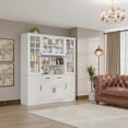 thumbnail image 5 of TOLEAD Adjustable Shelves Kitchen Hutch MDF Board/Tempered Glass White, 15.8" x 63" x 70.9", 5 of 7