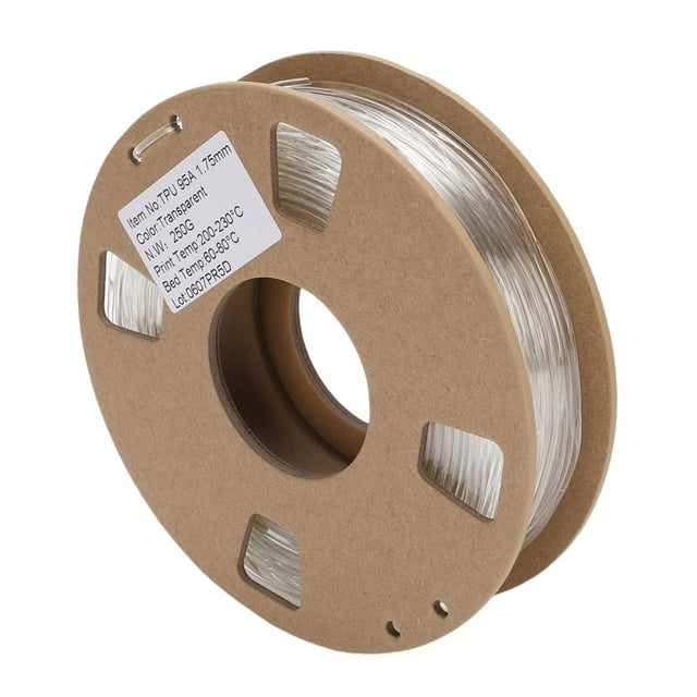 Filamento De TPU, Filamento De Impresora 3D Transparente Antienredos Y Antiabrasión De 1,75 Mm Para Suelas De Zapatos