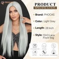 thumbnail image 5 of Phocas Long Straight Wig for Women，Synthetic Light Grey Wig no Bangs for Daily Use 28inch, 5 of 10