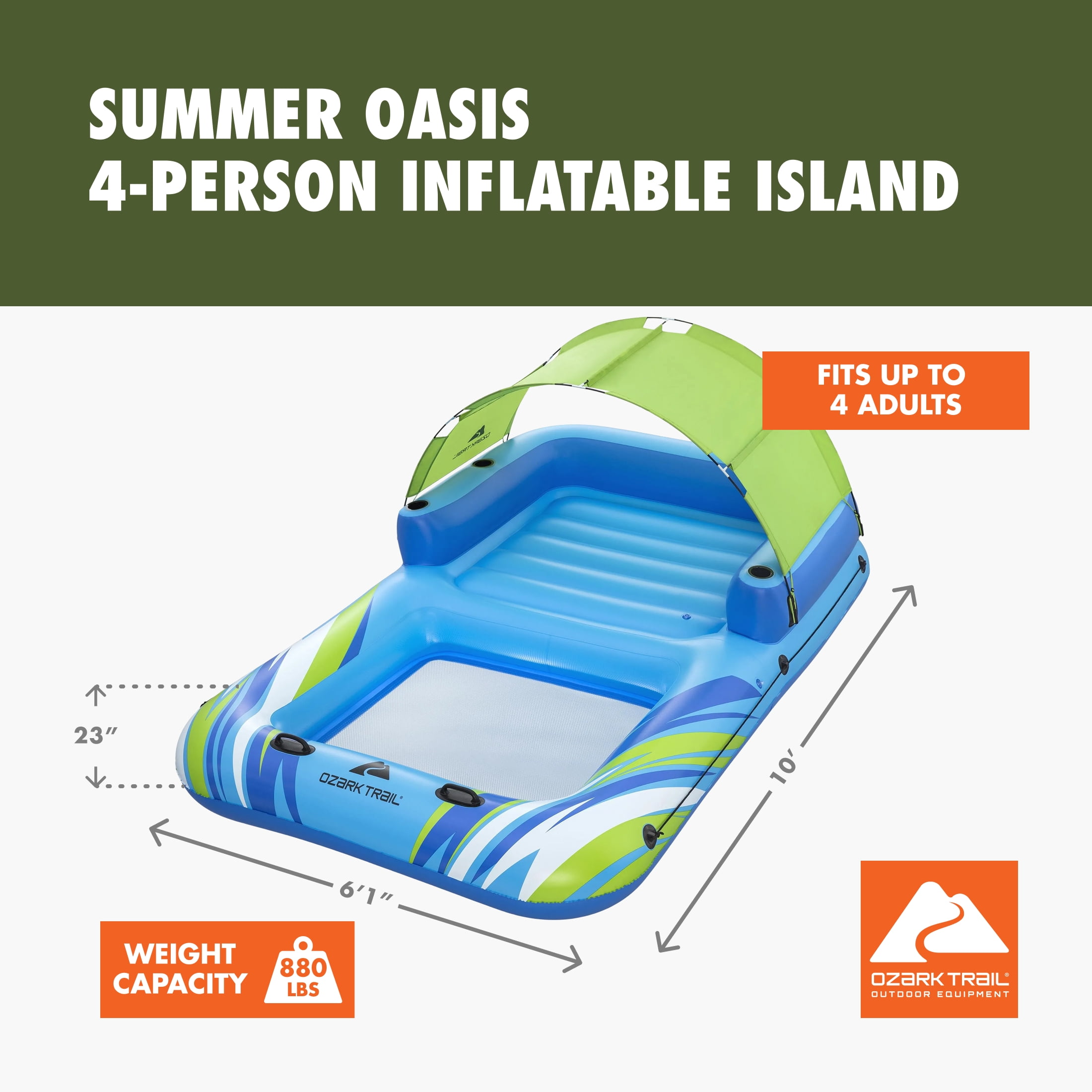 Ozark Trail Summer Oasis 4-Person Inflatable Island