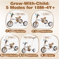 thumbnail image 4 of Triciclo Ridego Ridego 5 en 1 para niños pequeños de 1 a 3 años con luz RGB, 4 of 7