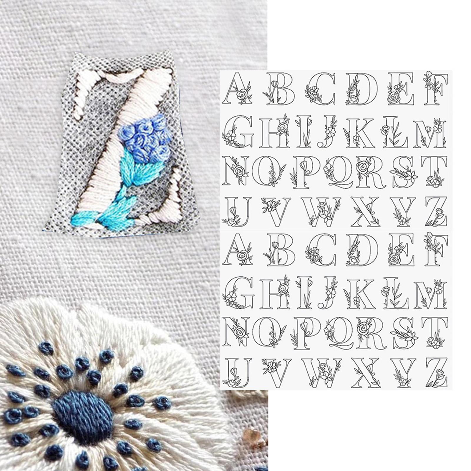  72 Pcs Water Soluble Embroidery Patterns Stabilizers, Stick and  Stitch Embroidery Transfers Paper with Floral Letter Number Patterns for  Embroidery Hand Sewing Lover Beginners