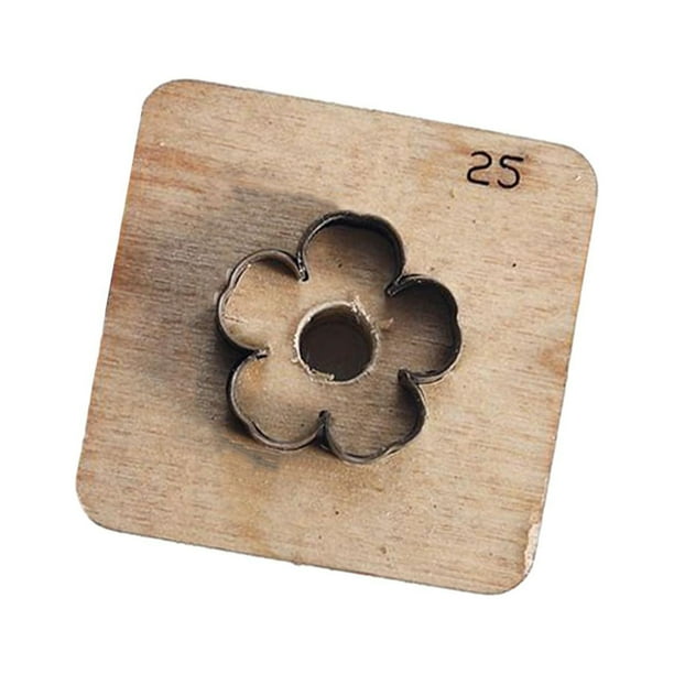 Troquel de corte de cuero con forma de flor, plantilla de madera para hacer manualidades portátiles para colgar 25mm