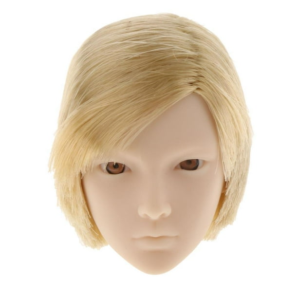 Cabeza esculpida a escala 1/6 con cabello corto para figura de acción masculina de Hot Toys de 12 pulgadas. dorado