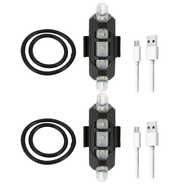 2 luces LED traseras intermitentes para bicicleta luz de advertencia para ciclismo accesorios para bicicleta (azules)
