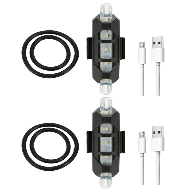 2 luces traseras LED intermitentes para bicicleta luz de advertencia para ciclismo accesorios para bicicleta (azul)