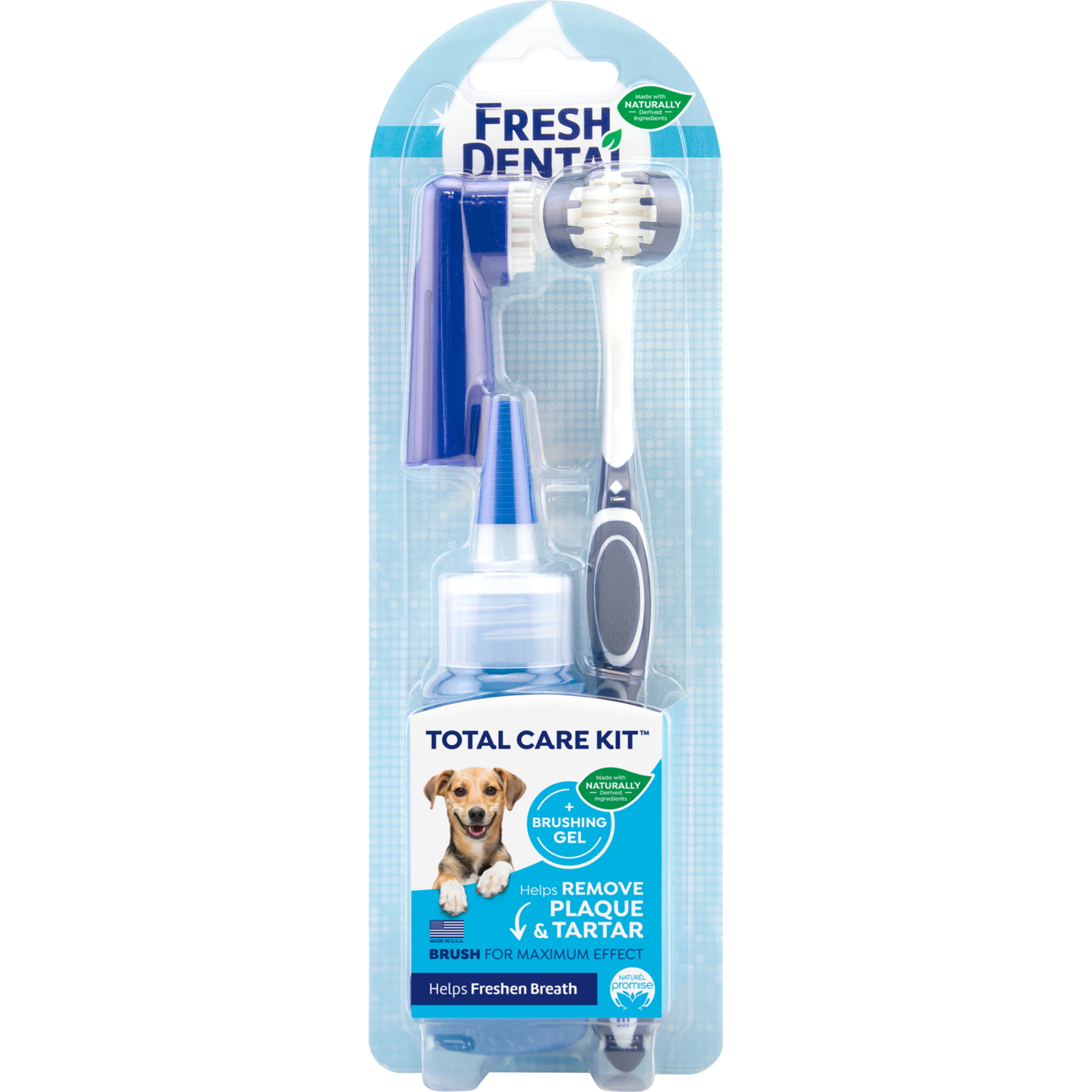 Naturel Promise Fresh Dental Tooth Brushing Kit for Dogs, 2 oz Gel and Toothbrush